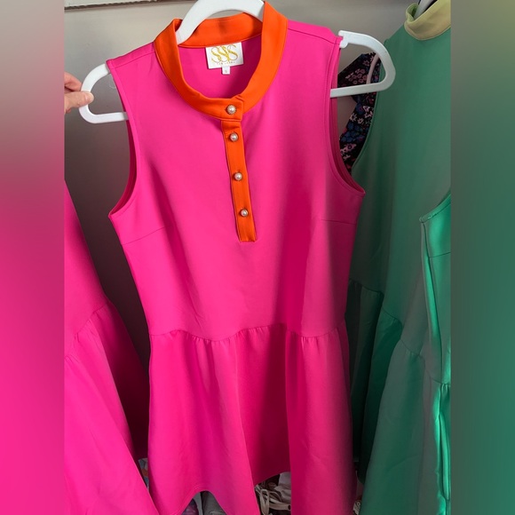 SSYS Dresses & Skirts - SSYS Hot Pink Dress with Orange Trim